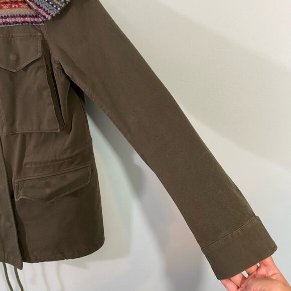 DAMA Collection Women's Green Fair Isle Knit Collar Quilted Lined Jacket - Picture 5 of 12